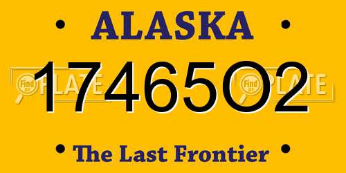 17465O2 Alaska License Plate