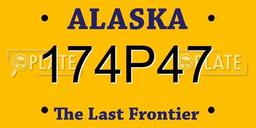 174P47 Alaska License Plate