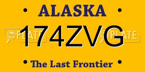 174ZVG Alaska License Plate