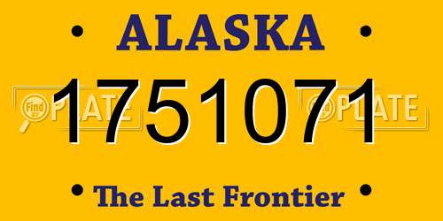 1751071 Alaska License Plate