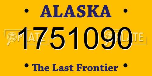 1751090 Alaska License Plate
