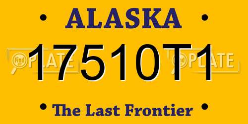 17510T1 Alaska License Plate