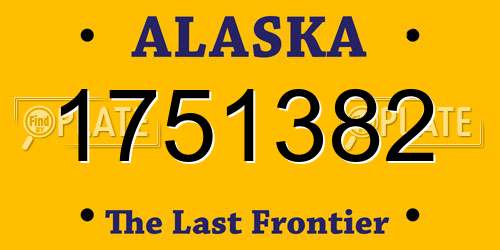 1751382 Alaska License Plate