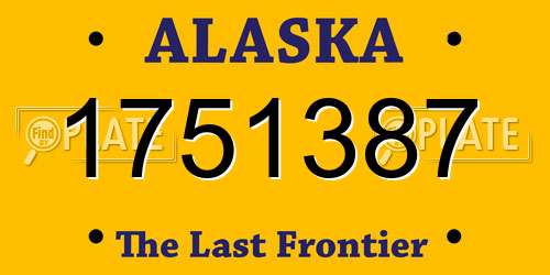1751387 Alaska License Plate