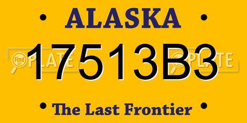 17513B3 Alaska License Plate