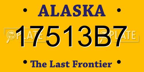17513B7 Alaska License Plate
