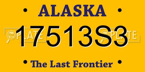 17513S3 Alaska License Plate