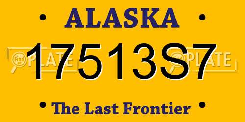 17513S7 Alaska License Plate