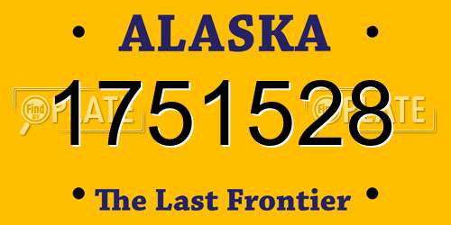 1751528 Alaska License Plate