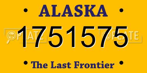 1751575 Alaska License Plate