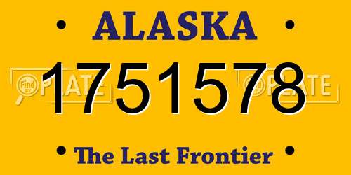 1751578 Alaska License Plate