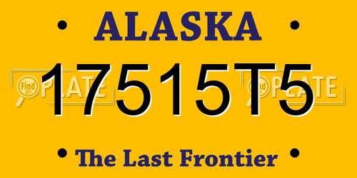 17515T5 Alaska License Plate