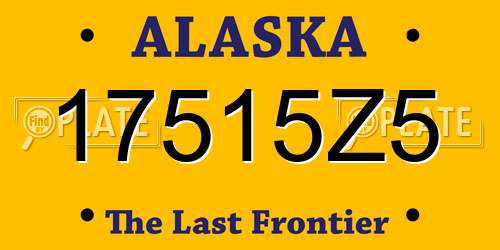 17515Z5 Alaska License Plate