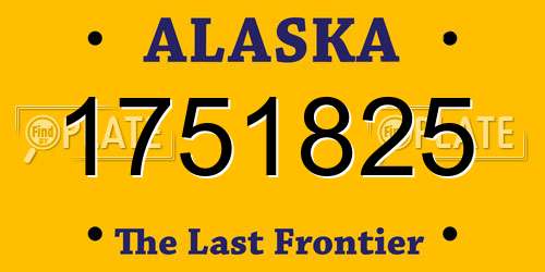 1751825 Alaska License Plate