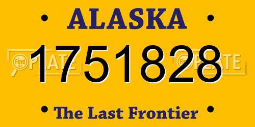 1751828 Alaska License Plate