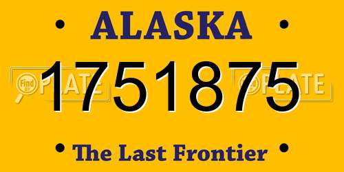 1751875 Alaska License Plate