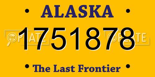 1751878 Alaska License Plate