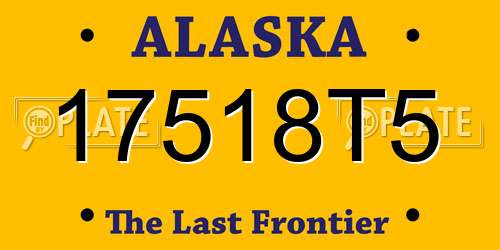 17518T5 Alaska License Plate