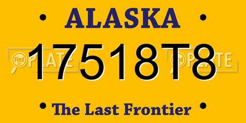 17518T8 Alaska License Plate