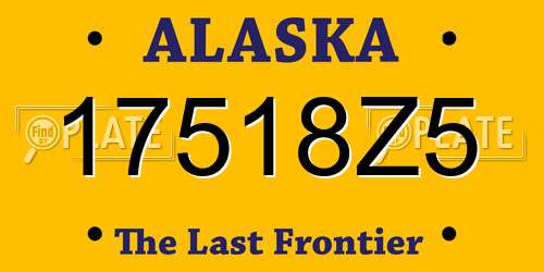 17518Z5 Alaska License Plate