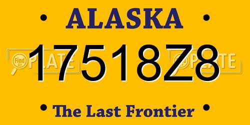 17518Z8 Alaska License Plate