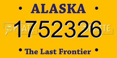1752326 Alaska License Plate