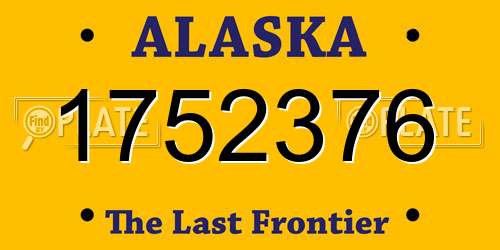 1752376 Alaska License Plate