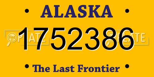 1752386 Alaska License Plate