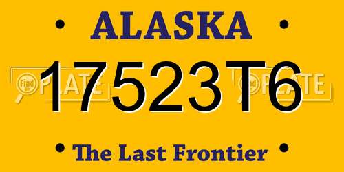 17523T6 Alaska License Plate