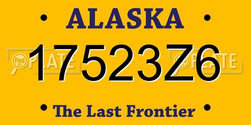 17523Z6 Alaska License Plate