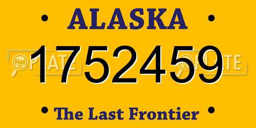 1752459 Alaska License Plate