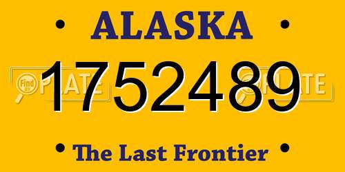 1752489 Alaska License Plate