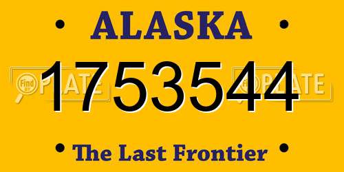 1753544 Alaska License Plate