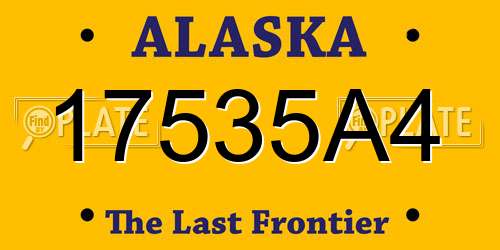 17535A4 Alaska License Plate