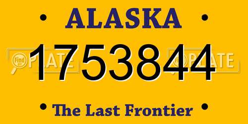 1753844 Alaska License Plate
