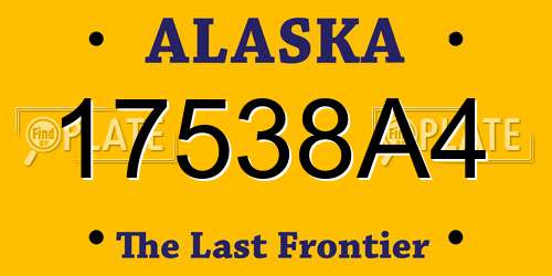 17538A4 Alaska License Plate