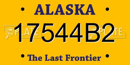 17544B2 Alaska License Plate