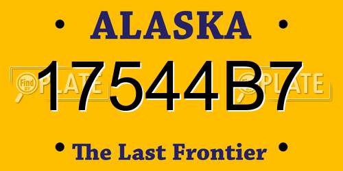 17544B7 Alaska License Plate