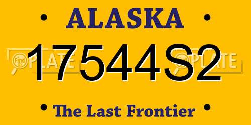 17544S2 Alaska License Plate