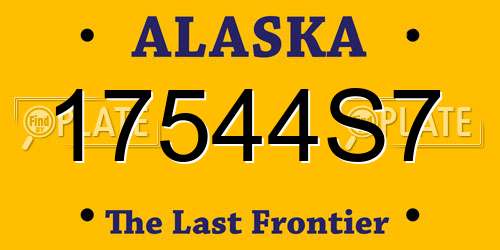 17544S7 Alaska License Plate