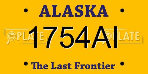 1754AI Alaska License Plate