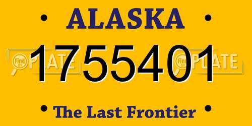 1755401 Alaska License Plate