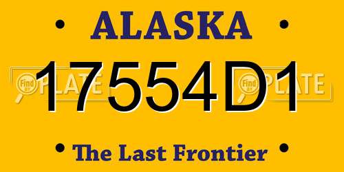 17554D1 Alaska License Plate