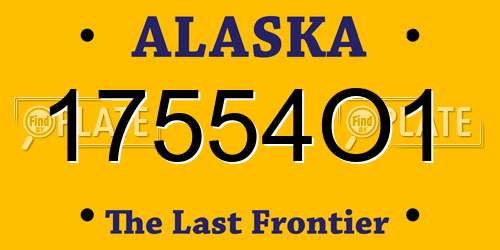 17554O1 Alaska License Plate
