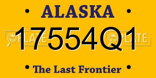 17554Q1 Alaska License Plate