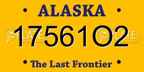17561O2 Alaska License Plate