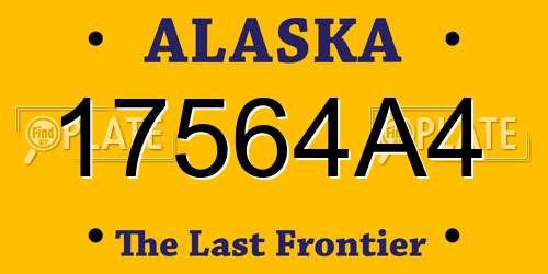 17564A4 Alaska License Plate
