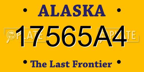 17565A4 Alaska License Plate