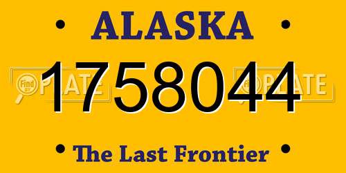 1758044 Alaska License Plate