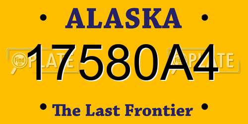 17580A4 Alaska License Plate